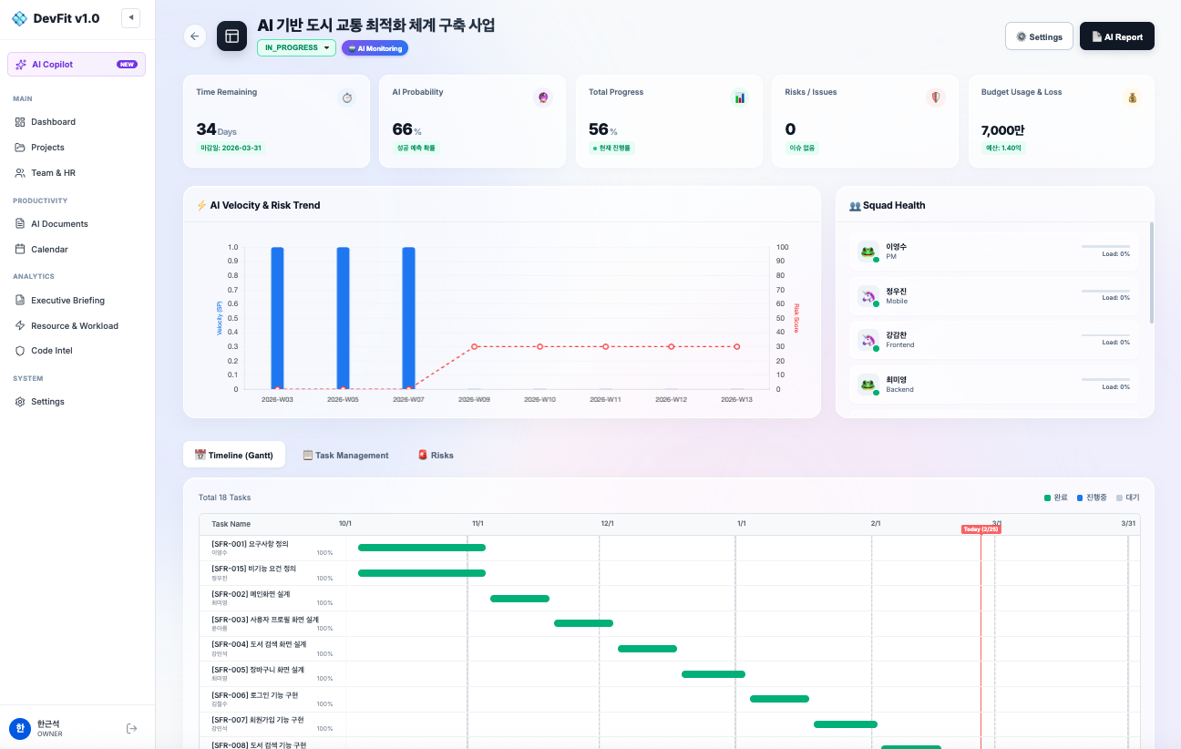 DevFit.ai screenshot