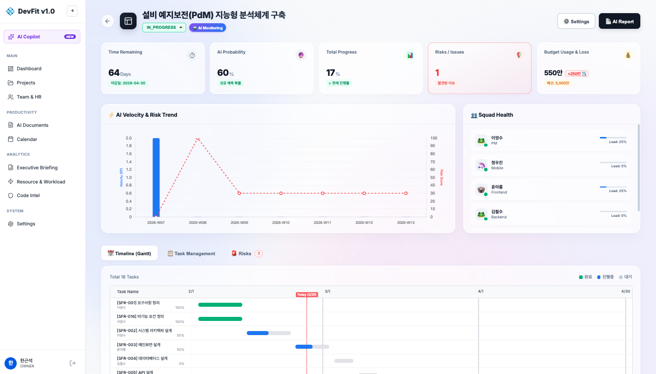 DevFit.ai screenshot